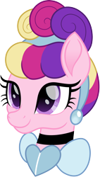 Size: 1702x3000 | Tagged: safe, artist:cloudy glow, part of a set, princess cadance, pegasus, pony, g4, cinderella, disney, disney 100, disney princess, disney princess ponies, ear piercing, earring, female, head, jewelry, pegasus cadance, piercing, simple background, smiling, solo, transparent background