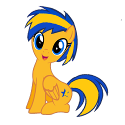 Size: 1000x1000 | Tagged: safe, artist:mlpfan3991, oc, oc only, oc:flare spark, pegasus, pony, g4, cute, simple background, sitting, solo, transparent background