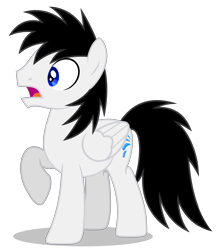 Size: 3461x3998 | Tagged: safe, artist:creedyboy124, oc, oc only, oc:shane park, pegasus, pony, g4, high res, male, shocked, simple background, solo, stallion, surprised, transparent background, vector