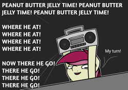 Size: 1280x905 | Tagged: safe, artist:ewoudcponies, roseluck, earth pony, pony, g4, boombox, peanut butter jelly time, solo
