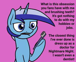 Size: 1280x1039 | Tagged: safe, artist:ewoudcponies, minuette, pony, unicorn, g4, solo, toothbrush