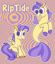Size: 1000x1164 | Tagged: safe, artist:cosmicriff, oc, oc only, oc:riptide, hybrid, abstract background, disabled, interspecies offspring, offspring, outline, parent:scootaloo, parent:terramar, parents:terraloo, solo, white outline