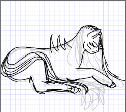 Size: 503x446 | Tagged: safe, artist:esme489, oc, original species, female, long hair, long tail, mare, tail, unfinished art, wip