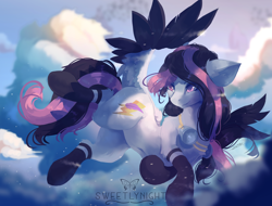 Size: 5000x3794 | Tagged: dead source, safe, artist:sweetlynight, oc, oc only, oc:alpha jet, pegasus, pony, absurd file size, aviator goggles, commission, female, flying, goggles, mare, sock, solo