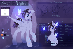 Size: 6000x4000 | Tagged: dead source, safe, artist:sweetlynight, oc, oc only, oc:sweetlynight, butterfly, pegasus, pony, black sclera, coat markings, hand, male, reference sheet, solo, stallion, unusual pupils