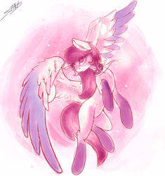 Size: 2814x3000 | Tagged: safe, artist:sweetlynight, oc, oc only, oc:galaxy jessie, pegasus, pony, choker, commission, female, flying, high res, jewelry, mare, necklace, solo, spiked choker