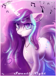 Size: 1478x2024 | Tagged: safe, artist:sweetlynight, oc, oc only, oc:magical brownie, pony, unicorn, ear piercing, earring, female, jewelry, mare, necklace, piercing, solo, yin-yang