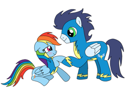 Size: 967x720 | Tagged: safe, artist:dasher666, rainbow dash, soarin', pegasus, pony, g4, female, male, mare, ship:soarindash, shipping, stallion, straight