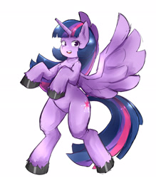 Size: 2281x2604 | Tagged: safe, artist:chinmissouri, twilight sparkle, alicorn, pony, g4, high res, open mouth, simple background, solo, twilight sparkle (alicorn), white background