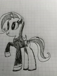 Size: 3024x4032 | Tagged: safe, artist:spark elegy, trixie, pony, unicorn, g4, graph paper, pencil drawing, solo, traditional art