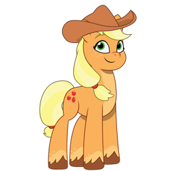 Size: 1800x1800 | Tagged: safe, artist:prixy05, applejack, earth pony, pony, g4, g5, my little pony: tell your tale, applejack's hat, cowboy hat, female, g4 to g5, generation leap, hat, mare, simple background, solo, transparent background, vector