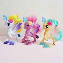 Size: 400x400 | Tagged: safe, princess skystar, pony, seapony (g4), g4, my little pony: the movie, aliexpress, bootleg, female, fins, not surprise, not twilight sparkle, photo, tail, tail fin, toy, trio