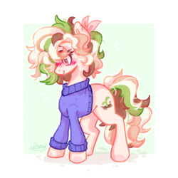 Size: 2250x2250 | Tagged: safe, artist:lionbun, oc, oc:spring root, earth pony, pony, blushing, clothes, cute, earth pony oc, female, high res, mare, sweater