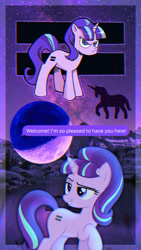 Size: 913x1623 | Tagged: safe, artist:lockandkeyhyena, edit, starlight glimmer, pony, unicorn, g4, aesthetics, equal cutie mark, frown, looking at you, s5 starlight, smiling, solo, text