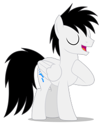 Size: 4000x4777 | Tagged: safe, artist:creedyboy124, oc, oc only, oc:shane park, pegasus, pony, g4, eyes closed, male, open mouth, simple background, solo, stallion, transparent background