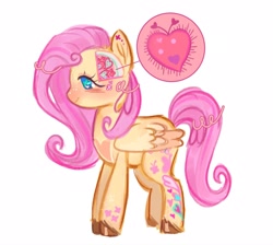 Size: 2048x1836 | Tagged: safe, artist:xxk1ttyl1tterxx, fluttershy, pegasus, pony, g4, heart, side view, simple background, smiling, solo, white background