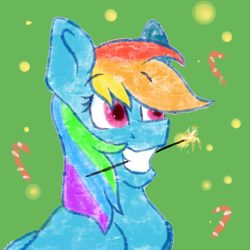 Size: 1280x1280 | Tagged: safe, artist:deadsmoke, rainbow dash, pegasus, pony, g4, auction, christmas, commission, holiday, icon, new year, smiling, ych sketch, your character here