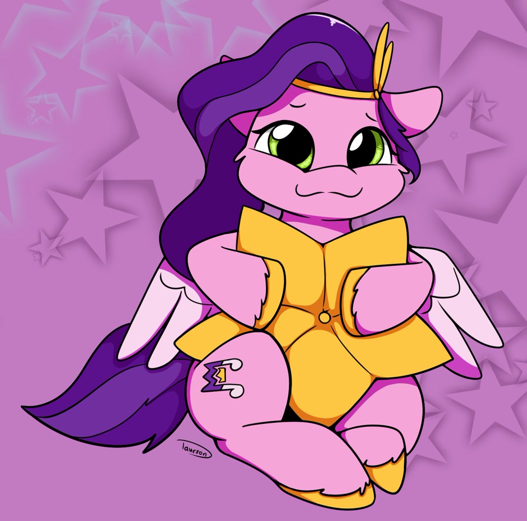 [cute,female,g5,looking at you,mare,pegasus,pillow,pony,safe,sitting,solo,abstract background,smiling,hoof hold,smiling at you,purple background,artist:taurson,spoiler:g5,adorapipp,pipp petals,my little pony: make your mark,spoiler:my little pony: make your mark,my little pony: make your mark chapter 4,spoiler:my little pony: make your mark chapter 4,a little horse,spoiler:mymc04e06]
