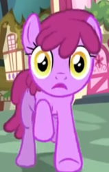 Size: 305x480 | Tagged: safe, screencap, berry punch, berryshine, earth pony, pony, bloom & gloom, g4, season 5, cropped, female, frown, galloping, golden eyes, mare, open mouth, running, solo focus, wrong eye color