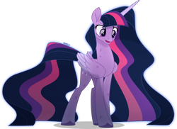 Size: 2000x1456 | Tagged: safe, artist:orin331, twilight sparkle, alicorn, pony, g4, the last problem, bruised, ethereal mane, ethereal tail, hooves, horn, just like geoffrey, long mane, long tail, movie accurate, older, older twilight, older twilight sparkle (alicorn), princess twilight 2.0, tail, tall, twilight sparkle (alicorn), ultimate twilight, wings