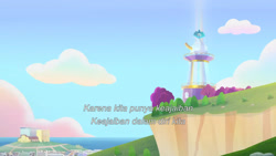 Size: 3072x1727 | Tagged: safe, screencap, g5, my little pony: tell your tale, the rise and fall, spoiler:g5, spoiler:my little pony: tell your tale, spoiler:tyts01e67, crystal brighthouse, indonesian, no pony, subtitles