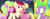 Size: 1869x720 | Tagged: safe, edit, edited screencap, screencap, daisy, flower wishes, lily, lily valley, roseluck, spike, dragon, earth pony, pony, g4, cropped, female, flower trio, harem, heart, heart eyes, male, mare, spike gets all the mares, straight, wingding eyes