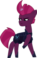 Size: 821x1306 | Tagged: safe, artist:prixy05, fizzlepop berrytwist, tempest shadow, pony, unicorn, g4, g5, my little pony: tell your tale, armor, broken horn, concave belly, female, g4 to g5, generation leap, horn, mare, simple background, slender, solo, thin, transparent background, vector