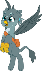 Size: 827x1381 | Tagged: safe, artist:prixy05, gabby, griffon, g4, g5, my little pony: tell your tale, female, g4 to g5, generation leap, simple background, solo, spread wings, transparent background, vector, wings