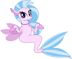 Size: 3662x3000 | Tagged: safe, artist:cloudy glow, silverstream, seapony (g4), g4, school daze, .ai available, high res, seapony silverstream, simple background, solo, transparent background, vector