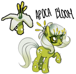 Size: 843x828 | Tagged: safe, artist:wtfponytime, oc, oc only, oc:apoca bloom, alien, alien pony, earth pony, pony, apoca bloom, crossover, cute, deep rock galactic, female, flower, flower in hair, looking at you, mare, ponified, simple background, solo, thorn, white background