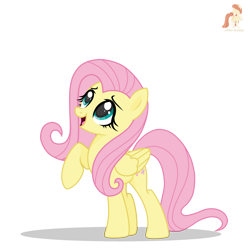 Size: 3000x3000 | Tagged: safe, artist:r4hucksake, fluttershy, pegasus, pony, g4, cute, high res, looking up, raised hoof, shyabetes, simple background, solo, transparent background