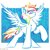 Size: 2000x2000 | Tagged: safe, artist:adagiostring, rainbow dash, pegasus, pony, g4, abstract background, chest fluff, digital art, female, high res, minimalist, simple background, solo, spread wings, standing, wings