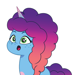 Size: 1200x1200 | Tagged: safe, artist:prixy05, misty brightdawn, pony, unicorn, g5, :o, female, mare, open mouth, rebirth misty, simple background, solo, transparent background, vector, wingding eyes