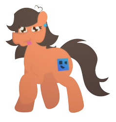 Size: 1334x1404 | Tagged: safe, artist:epsipeppower, derpibooru exclusive, oc, oc only, oc:robertapuddin, earth pony, pony, 2024 community collab, derpibooru community collaboration, happy, simple background, smiling, solo, tongue out, transparent background