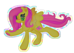 Size: 1156x826 | Tagged: safe, artist:larvaecandy, fluttershy, pegasus, pony, g4, paint 3d, simple background, solo, transparent background