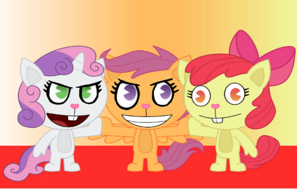 2190040 - safe, artist:azaleasdolls, artist:cari28ch3, character:apple  bloom, character:scootaloo, character:sweetie belle, species:human,  species:pegasus, species:pony, my little pony:equestria girls, barely eqg  related, bow, clothing, crossover
