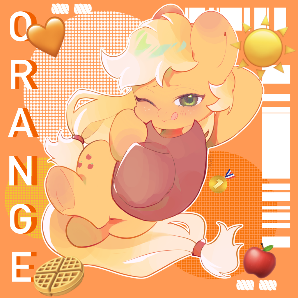 [:p,applejack,applejack's hat,blushing,chibi,cowboy hat,cute,earth pony,eyebrows,female,freckles,g4,hat,high res,looking at you,mare,pony,safe,solo,wink,tongue out,one eye closed,underhoof,jackabetes,part of a set,frog (hoof),smiling,smiling at you,winking at you,artist:不可食用骨,artist:bukeshiyonggu185]