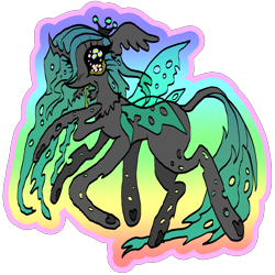 Size: 2048x2048 | Tagged: safe, artist:larvaecandy, queen chrysalis, changeling, changeling queen, pony, g4, high res, leonine tail, mandibles, multiple legs, simple background, six legs, solo, tail, transparent background