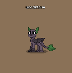 Size: 386x392 | Tagged: safe, oc, oc only, dragon, dragriff, griffon, half-dragon, hybrid, pony, pony town, brown background, do not steal, female, hybrid oc, interspecies offspring, offspring, original character do not steal, parent:gabby, parent:spike, parents:spabby, simple background, solo, wings