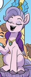 Size: 407x1010 | Tagged: safe, artist:amy mebberson, idw, official comic, queen haven, pegasus, pony, g5, spoiler:comic, spoiler:g5comic, spoiler:g5comic18, continuity error, cropped, female, lidded eyes, lipstick, mare, solo focus, unnamed character, unnamed pony, unshorn fetlocks