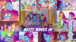 Size: 1978x1111 | Tagged: safe, edit, edited screencap, editor:quoterific, screencap, alphabittle blossomforth, izzy moonbow, madame taffytail, misty brightdawn, pipp petals, sunny starscout, zipp storm, earth pony, pegasus, pony, unicorn, g5, misty moves in, my little pony: tell your tale, spoiler:g5, spoiler:my little pony: tell your tale, spoiler:tyts01e65, crying, female, male, mare, stallion, tears of joy