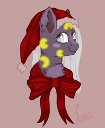 Size: 2500x3050 | Tagged: safe, artist:lunayourlife, oc, oc only, pony, cap, chest fluff, ear fluff, gray eyes, grey hair, hat, high res, looking at you, moon, simple background, solo