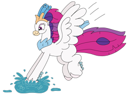 Size: 2935x2277 | Tagged: safe, artist:supahdonarudo, queen novo, classical hippogriff, hippogriff, series:novoember, g4, my little pony: the movie, behaving like a bird, cute, high res, hippogriffs doing bird things, novobetes, puddle, simple background, splash, transparent background, water