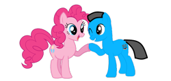 Size: 1350x642 | Tagged: safe, artist:williamtheofficial, pinkie pie, oc, oc:william, earth pony, pony, g4, 1000 hours in ms paint, canon x oc, female, male, shipping, simple background, straight, transparent background