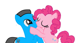 Size: 1543x864 | Tagged: safe, artist:williamtheofficial, pinkie pie, oc, oc:william, earth pony, pony, g4, 1000 hours in ms paint, canon x oc, female, kissing, male, simple background, straight, transparent background