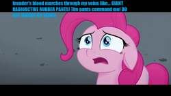 Size: 1264x712 | Tagged: safe, edit, edited screencap, screencap, pinkie pie, g4, my little pony: the movie, comic, invader zim, parody, screencap comic, zim