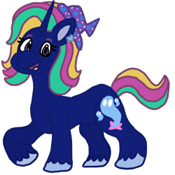 Size: 1284x1284 | Tagged: safe, artist:mintwhistle, derpibooru exclusive, oc, oc only, oc:auri spectre, pony, unicorn, 2024 community collab, derpibooru community collaboration, g5, colored hooves, ear piercing, earring, female, fixed, g5 oc, hat, horn, jewelry, looking at you, mare, medibang paint, multicolored hair, multicolored mane, multicolored tail, open mouth, open smile, piercing, raised hoof, simple background, smiling, smiling at you, solo, tail, transparent background, unicorn oc, unshorn fetlocks, witch hat