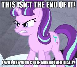 Size: 580x500 | Tagged: safe, edit, edited screencap, screencap, starlight glimmer, pony, unicorn, g4, the cutie map, caption, image macro, imgflip, impact font, movie reference, pixar, s5 starlight, syndrome, text, the incredibles