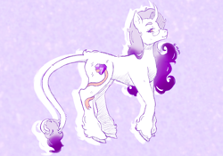 Size: 2388x1668 | Tagged: safe, artist:galaxywooflesreal, rarity, pony, unicorn, g4, abstract background, alternate cutie mark, alternate design, curved horn, female, glasses, horn, leonine tail, mare, solo, tail, unshorn fetlocks