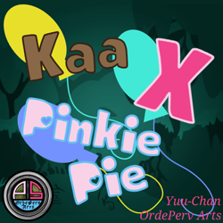 Size: 1000x1000 | Tagged: safe, artist:ordeperv, artist:yuu-chan, comic:kaa and pinkie pie, comic, implied pinkie pie, kaa, poster